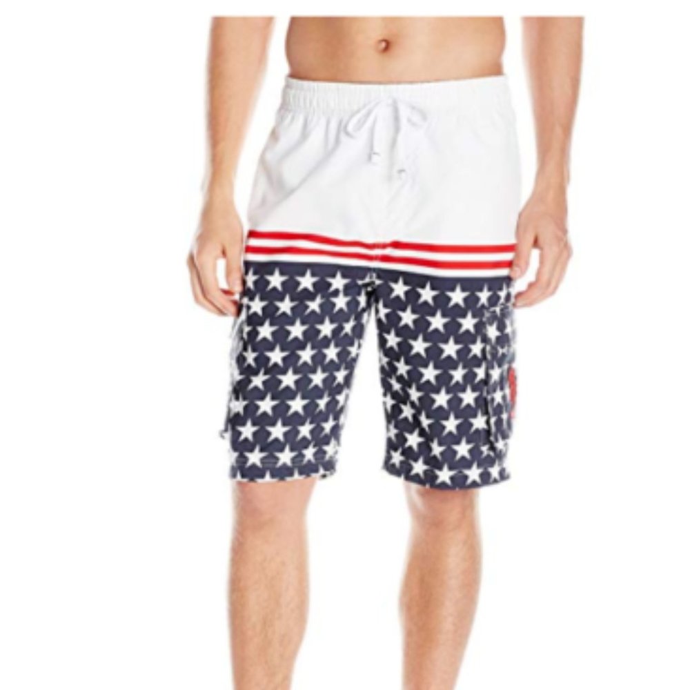 U.S. Polo Mens American Flag Cargo Boardshorts